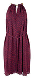 Women's Space Dye Halter Chain Neck Dress-NR-XS