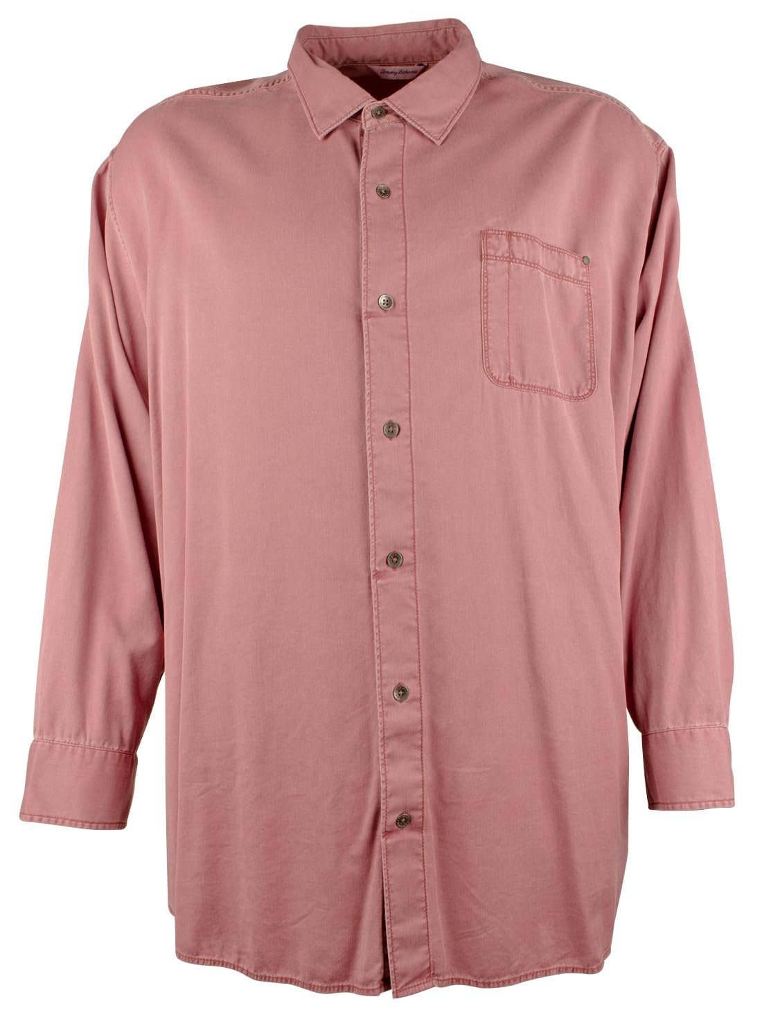 Tommy Bahama Men's Big & Tall Long Sleeve Tahitian Camp Shirt Cherry Stone 2XB