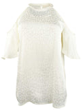 Michael Kors Women's Cheetah Halter Neck Cut Out Sleeve Top Blouse