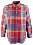 POLO RALPH LAUREN Men's Big & Tall Classic Fit Long Sleeve Plaid Oxford Shirt RdBl 4XLT Red/Blue