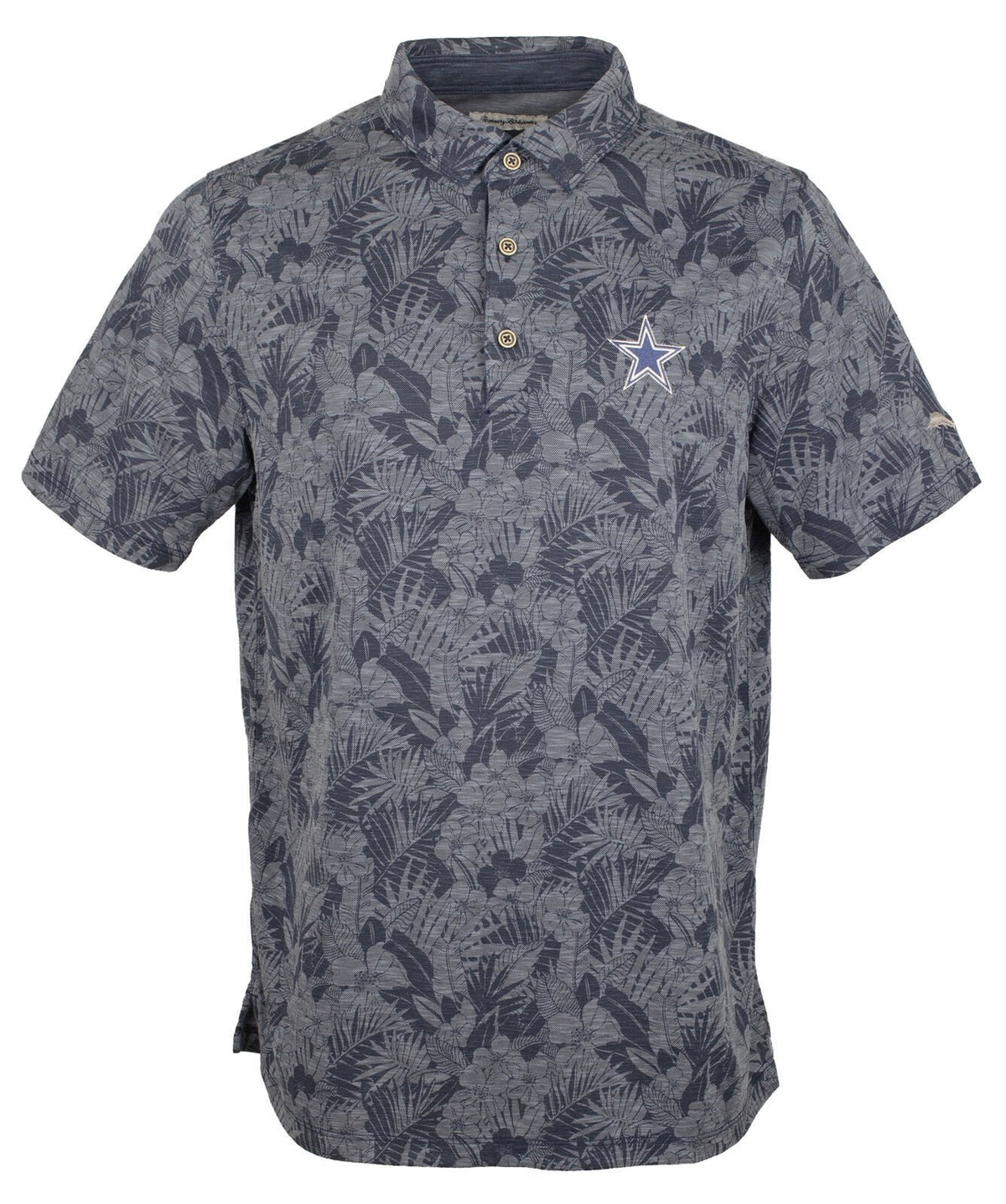 Tommy Bahama Men's NFL Cowboys Palms Short Sleeve Polo Shirts Navy Blue Gray