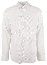 Michael Kors Men's Stretch Polka Dots Slim Fit Long Sleeve Shirt