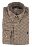 Men's Classic Fit Checked Twill Dress Shirt-E-XS Espresso
