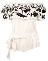Lauren Ralph Lauren Women's Embroidered Jersey Off The Shoulder Blouse Top