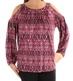 Women's Relaxed Shoulder Blouse Top Red