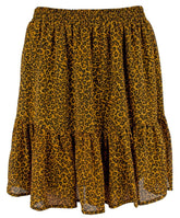 Michael Kors Women's Leopard Print Georgette Ruffled Mini Skirt MGld Small