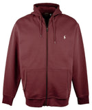 POLO RALPH LAUREN Men's Big & Tall Double Knit Full Zip Hoodie LT Red