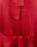 Michael Kors Women's Ruffled Sleeve Self Tie V-neck Fit Dress Crimson Red Small