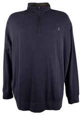 Polo Ralph Lauren Big & Tall Long Sleeve Lux Jersey Half Zip Sweaters Blue 4XB