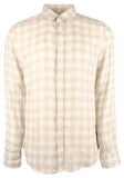 Michael Kors Men's Linen Plaid Slim Fit Long Sleeve Shirt Dn Large
