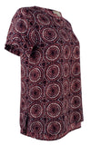 Michael Kors Women's Medallion Printed Pebble Crepe Top