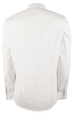 Michael Kors Men's Print Allover Stretch Slim Fit Long Sleeve Shirt Wht X-Large