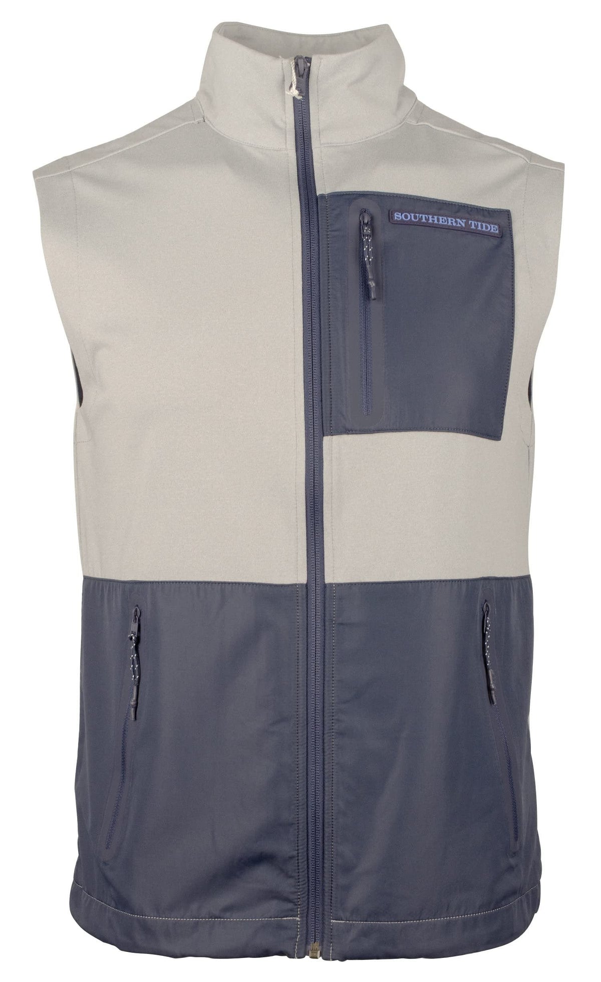 Southern Tide Men's Sea Foam Performance Vest Heather Gravel Grey Small