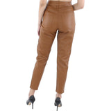 Lauren Ralph Lauren Womens Lambskin Leather Embossed Ankle Pants Brown 12