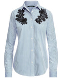 Lauren Ralph Lauren Women's Lace Patch Shirt WM L