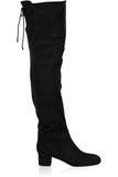 Calvin Klein Women's Over The Knee Nubuck Leather Boot Shoes -Black -39