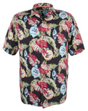 Tommy Bahama Men's Big & Tall With Bells On Camp Short Sleeve Shirt 2XLT Onyx