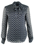 Lauren Ralph Lauren Women's Talsha Tie Neck Blouse NM S