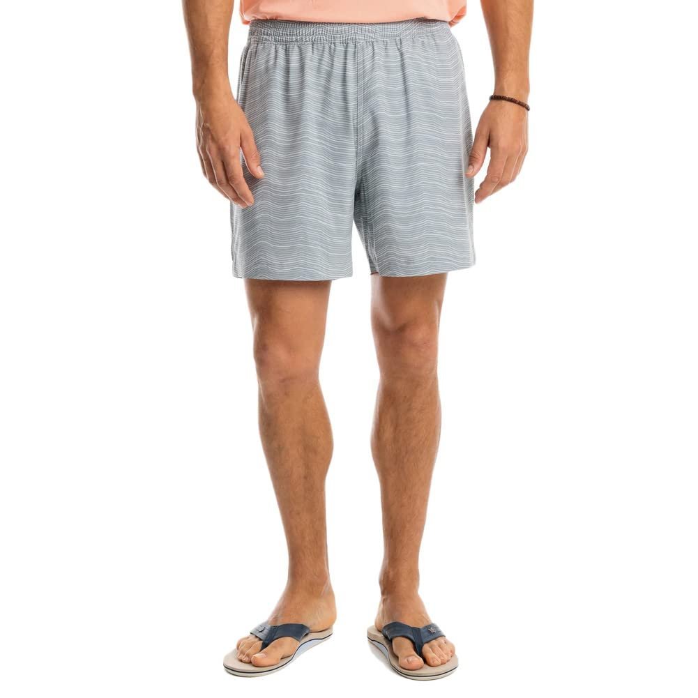 Southern Tide Men's Rip Channel Roswell Active Short 6 Steel Grey Small