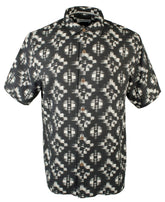 Tommy Bahama Men's Mazatlan Geo IslandZone Technology Camp Shirt BLK Small