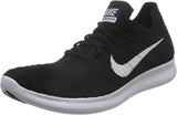 Nike Men's Free Run Flyknit Running Shoes Black/White 831069-001 Size 11.5