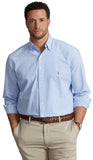 POLO RALPH LAUREN - Camisa Oxford clásica de manga larga para hombre, (Colección 2024) Cuadros Azul/Blanco, XX-Large alto