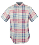 Camisa deportiva Tommy Bahama Zuma de manga corta a cuadros con botones delanteros para hombre, color océano profundo mediano