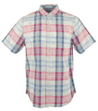Camisa deportiva Tommy Bahama Zuma de manga corta a cuadros con botones delanteros para hombre, color océano profundo mediano