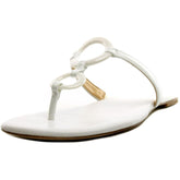 Michael Michael Kors Women's Claudia Flat Sandal Optic White Patent Sandal 6 M