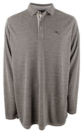 Tommy Bahama Men's Paradise Cove Long-Sleeve Polo Shirt (Coal, 4X-Large Tall, 4XLT)