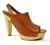 Via Spiga Women's Astro Studded Slingback Platform Heel Shoes Carmel-10M
