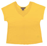 Camiseta Ralph Lauren para niña con mangas cortas, color amarillo, talla 3/3
