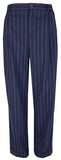 Ralph Lauren Women's Pleated Pinstripe Twill Straight Pants 4 French Navy