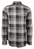 Men's Green Label C-Bansi Regular Fit Plaid Dress Shirt-BG-S Black/Gray