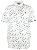 Polo Ralph Lauren Men's Big & Tall Sailboat Print Mesh Polo Shirts White Multi