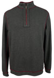 Tommy Bahama - Suéter Flipshore con media cremallera para hombre, talla grande y alta, color negro cereza jaspeado, talla 2XL