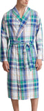 POLO RALPH LAUREN Men's 100% Cotton Woven Plaid Robe (Green, Size Small/Medium)