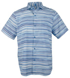 Camisa de manga corta Tommy Bahama Coast Ripple Tides para hombre, color azul canalé pequeño