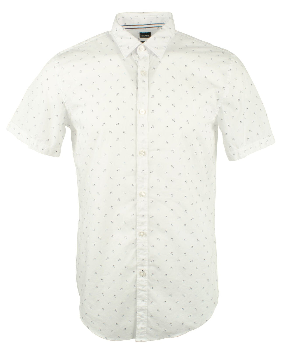 Hugo Boss Men's Slim Fit Ronn Button Down Short Sleeve Shirt 2XL Pastel Blue