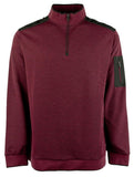 Bugatchi Men's Long Sleeve Quarter Zip Pullover Sweatshirt 2XL Burgundy