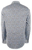 Michael Kors Men's Leaf-Print Stretch Slim Fit Long Sleeve Shirt CBL Small