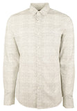 Men's Slim Fit Micro Print Long Sleeves Shirt-BLK-Small