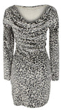 Michael Kors Women's Plus Size Velvet Long Sleeve Cowl Back Dress