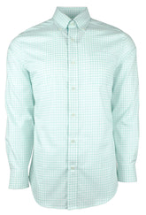 Men's Plaid Button Down Long Sleeve Shirt M Small Mint