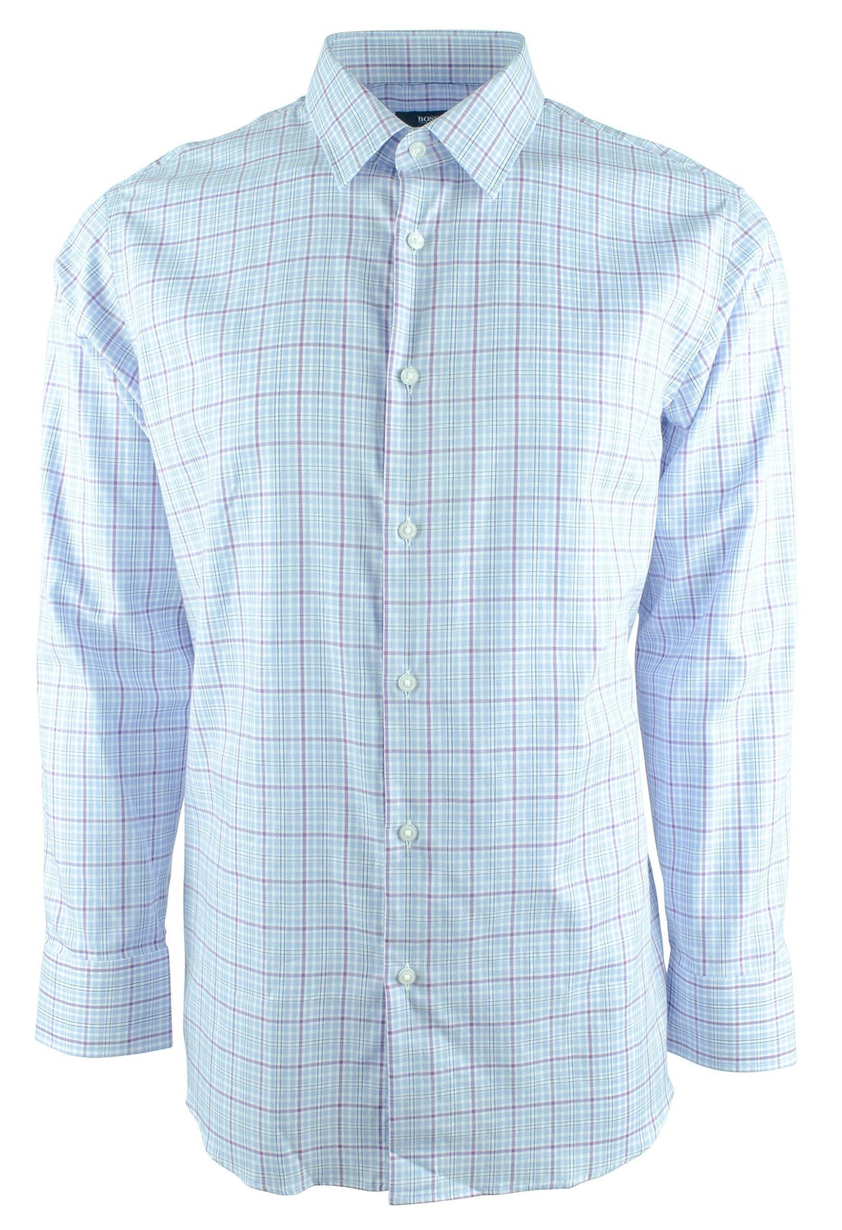 Hugo Boss Men's Enzo Plaid Regular Fit Long Sleeve Button Front Shirt Dark Pink