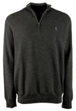 POLO RALPH LAUREN Men's Big & Tall Mesh Knit Cotton Quarter Zip Sweater Gry XLT Grey