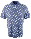 Men's Floral Hibiscus Print Classic Fit Polo Shirt X-Large