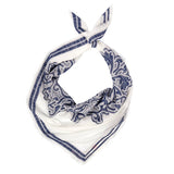 Tory Burch Ivory / Navy Fil Coupe Oversized Square Scarf