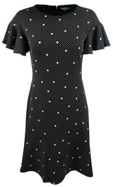 Lauren Ralph Lauren Women's Petite Fit & Flare Dress-B-14P Black