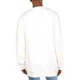 POLO RALPH LAUREN Men's Logo Tie-Dye-Print Long Sleeve Fleece Sweatshirt Wht X-Large